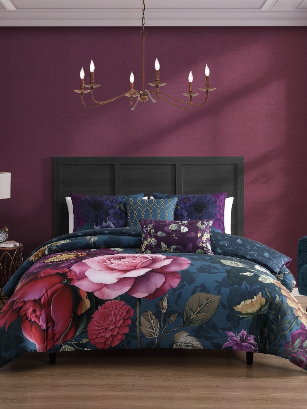 Bebejan Vibrant Flora Reversible King Comforter Set
